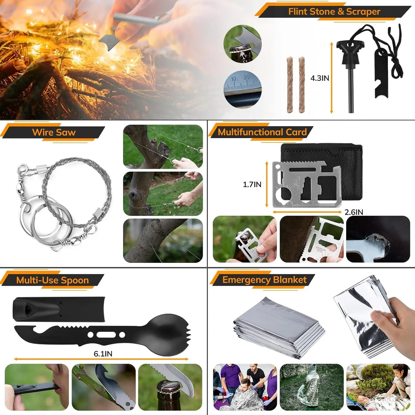 250-Piece Survival Kit with First Aid, Tactical Gear, Emergency Tent & Crossbody Bag for Outdoor Adventure and Gifts
