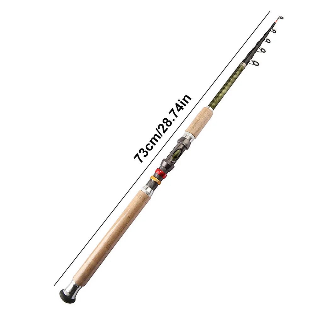 Carbon Fiber Telescopic Fishing Rod 2.1M 2.4M 2.7M Portable Travel Rod M Power for Bass Pike Carp Fishing