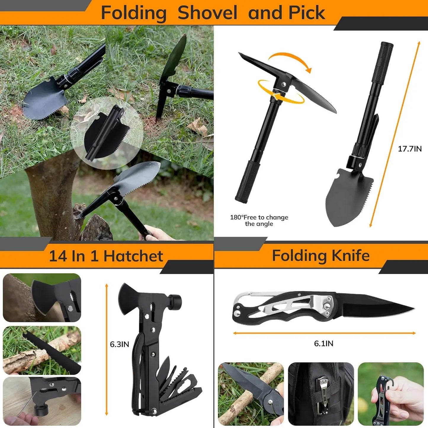 250-Piece Survival Kit with First Aid, Tactical Gear, Emergency Tent & Crossbody Bag for Outdoor Adventure and Gifts