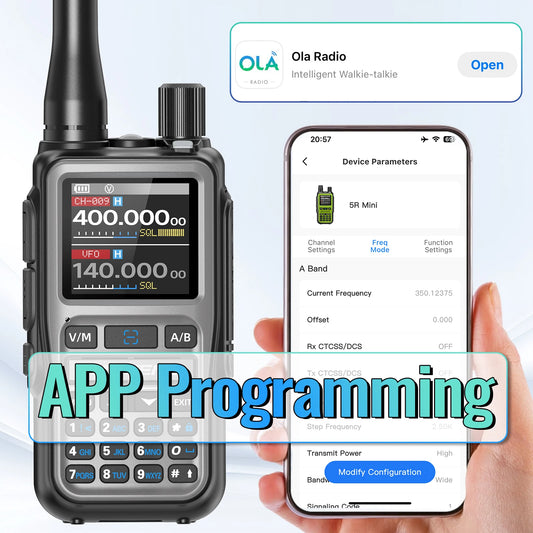 4PACK BAOFENG UV-5R MINI Walkie Talkie Bluetooth Programming Ham Two Way Radio Handheld Long Range Type-C Dual PTT Multi Band