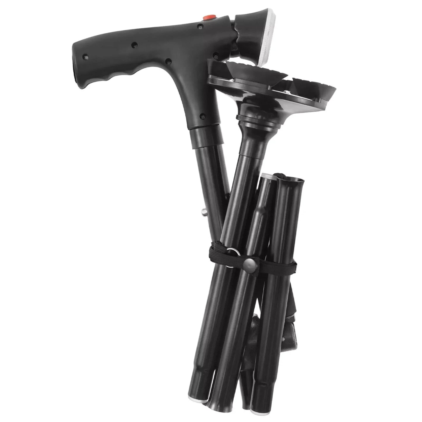 Folding Telescopic Cane Elder Cane LED Walking Trusty Sticks with LED Light&Alarm For Mothers The Elder Fathers