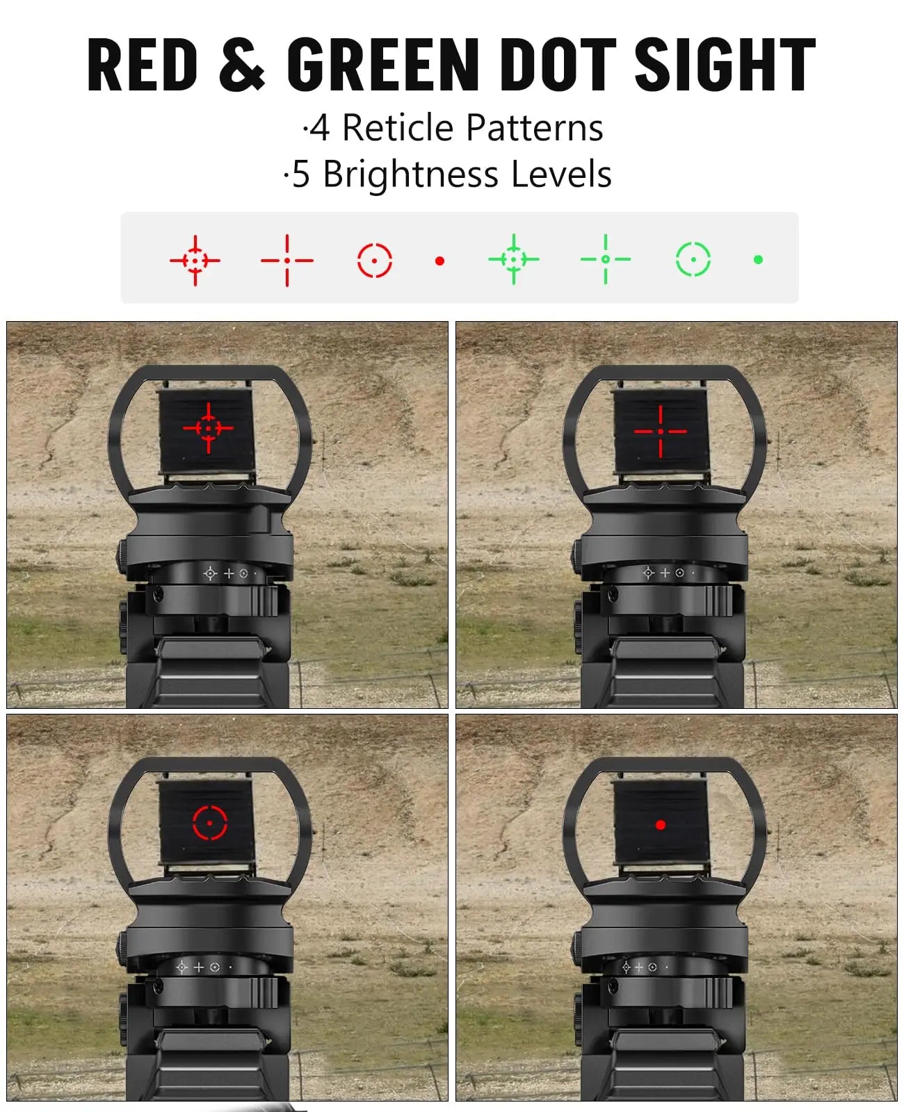 4-16X50 AO Rifle Scope Combo, Rangefinder Optics with Dual Illuminated & 4 Holographic Reticle Red Dot Sight & Green Laser Sight